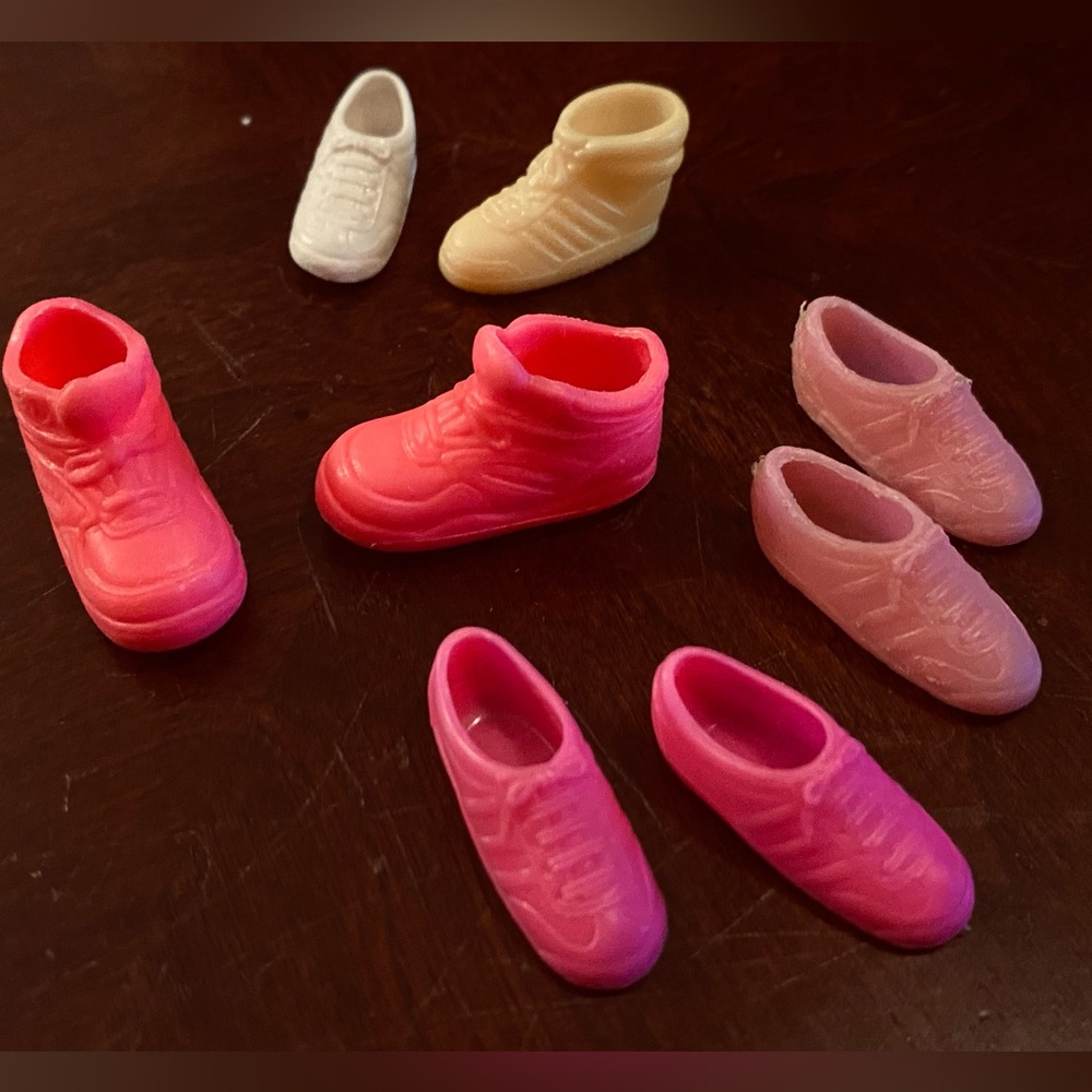 Vintage Barbie Doll Shoes Sneakers lot 3 pairs & 2 spares Reeboks Adidas
